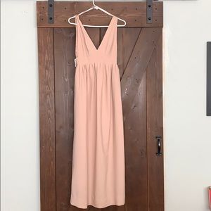Long light pink dress